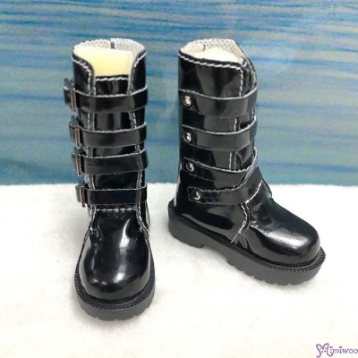 SHM062BLK MSD DOC bjd Obitsu 60cm Doll Shoes Buckle Boots Black